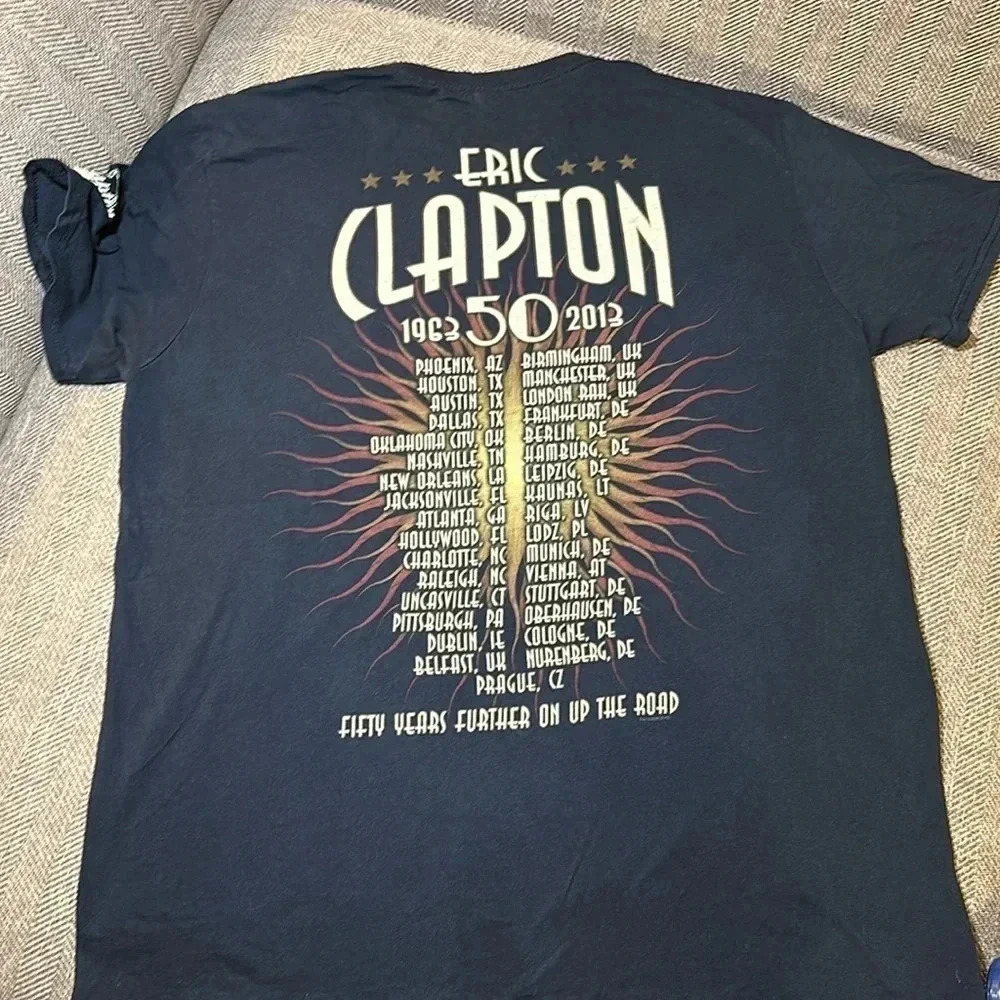 2013 ERIC CLAPTON t-shirt concert 50 yr anniversary further on up the road blk